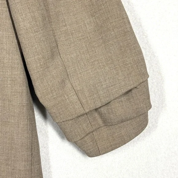 Babaton Power Blazer Womens 4 Neutral Taupe Brown Open 3/4 Ruched Sleeve Career - Picture 11 of 15
